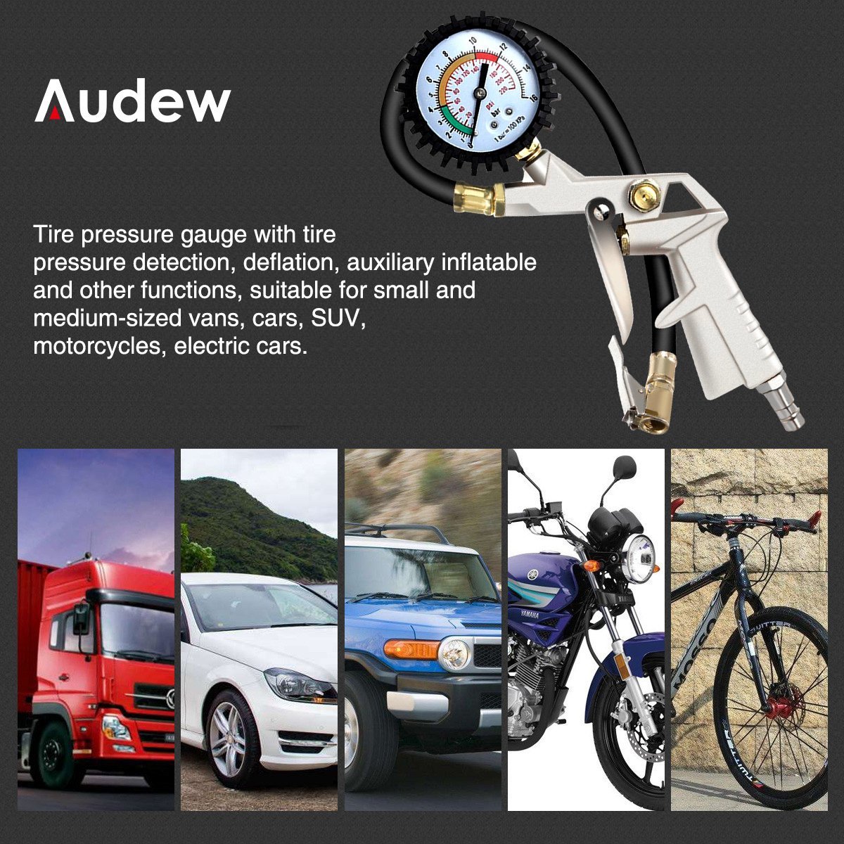 Tire-Inflator-Dial-Pressure-Gauge-Air-Compressor-For-Car-Motorcycle-Truck-Bike-54082