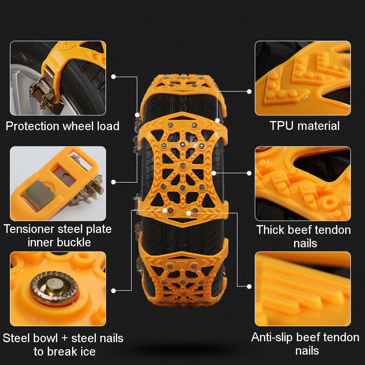 Universal-Tire-Snow-Anti-Skid-Chains-For-Car-Truck-SUV-ORV-Emergency-Winter-1765988