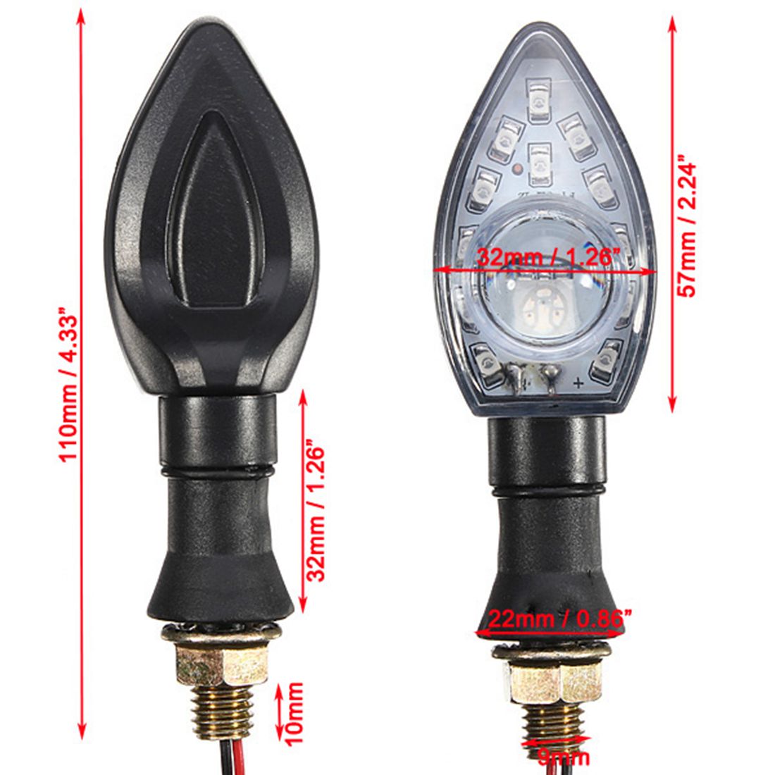 12V-13-LEDs-Black-Motorcycle-Turn-Indicators-Light-Round-Lens-918229