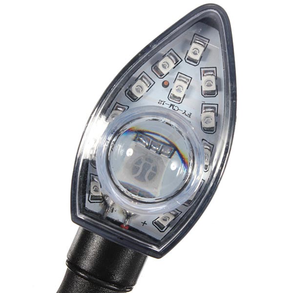 12V-13-LEDs-Black-Motorcycle-Turn-Indicators-Light-Round-Lens-918229