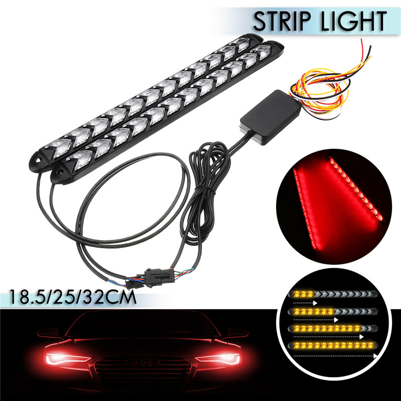 12V-Sequential-Flowing-Water-Flash-LED-Strip-Turn-Lights-Red-Amber-1390355