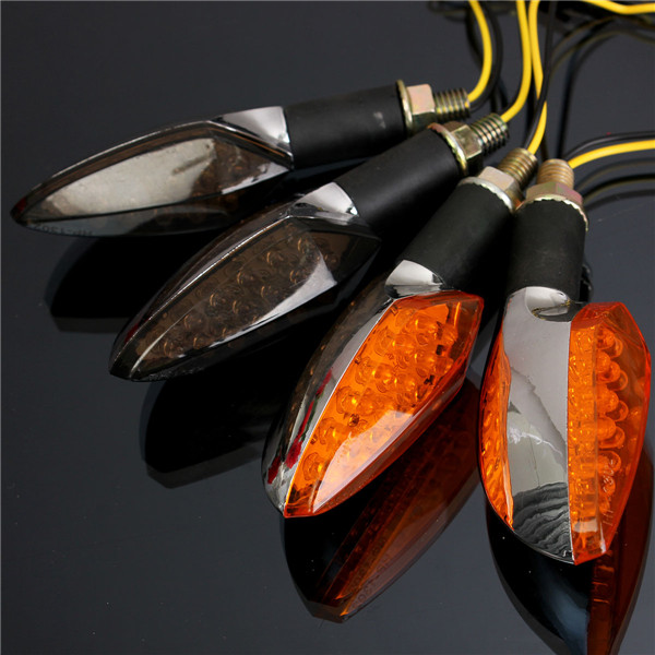12V-Universal-Motorcycle-15LED-Turn-Signal-Indicator-Light-Silver-Color-Lens-Long-Handle-987587