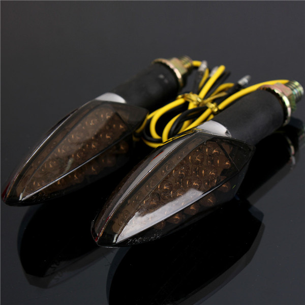 12V-Universal-Motorcycle-15LED-Turn-Signal-Indicator-Light-Silver-Color-Lens-Long-Handle-987587