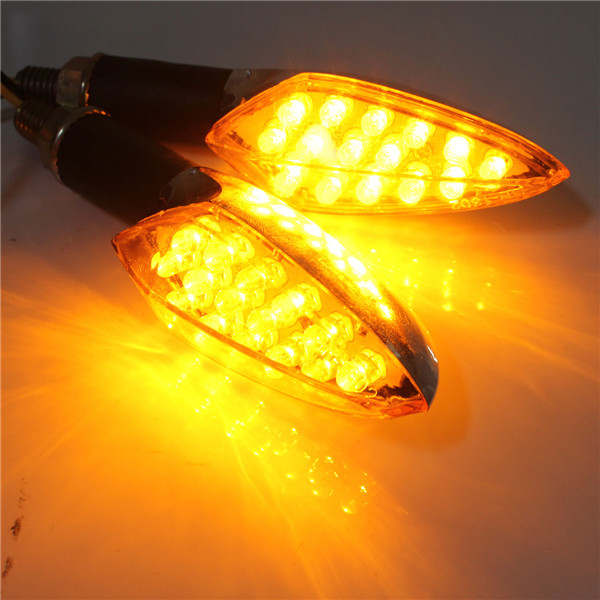 12V-Universal-Motorcycle-15LED-Turn-Signal-Indicator-Light-Silver-Color-Lens-Long-Handle-987587
