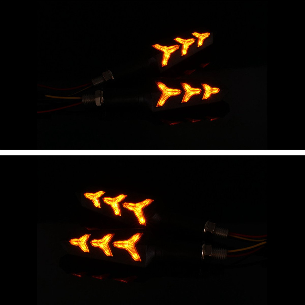 2PCS-12V-Black-Motorcycle-Streamer-Steering-Turn-Signal-Lights-Lamps-Amber-LED-1343686