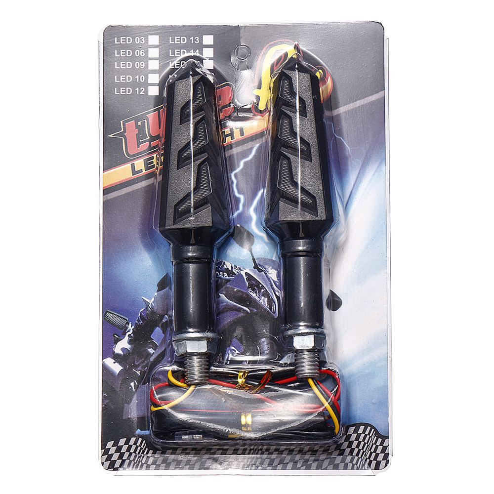 2PCS-12V-Black-Motorcycle-Streamer-Steering-Turn-Signal-Lights-Lamps-Amber-LED-1343686