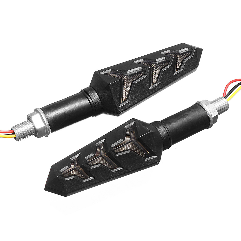 2PCS-12V-Black-Motorcycle-Streamer-Steering-Turn-Signal-Lights-Lamps-Amber-LED-1343686