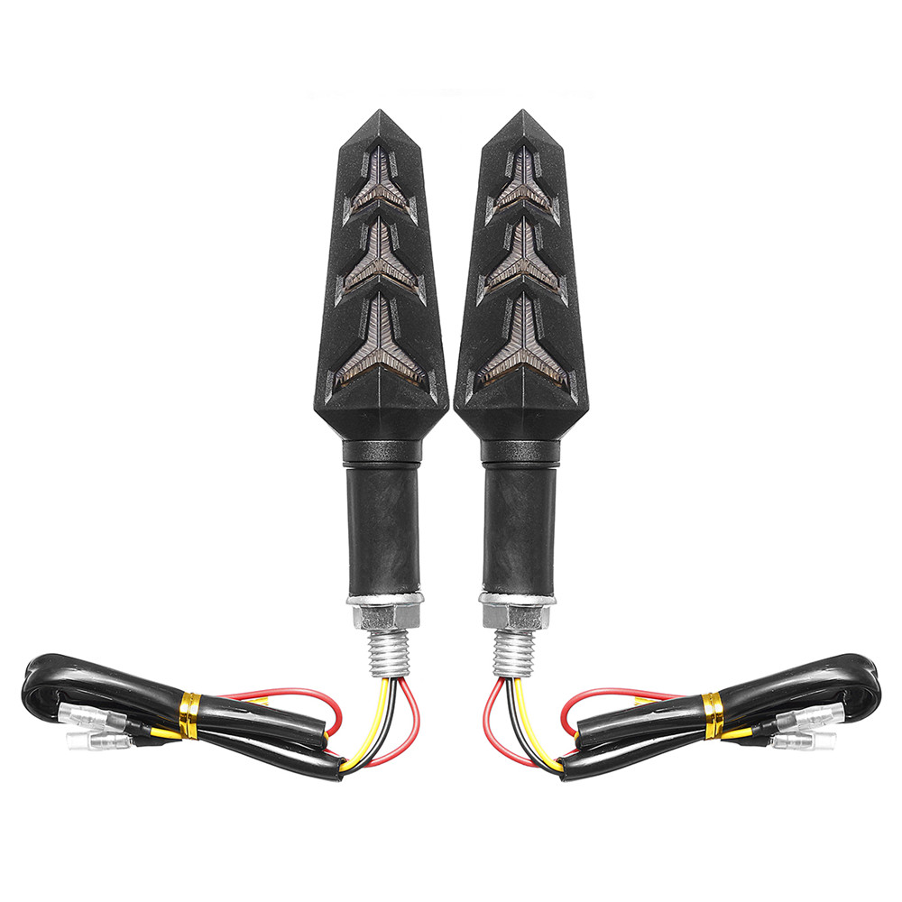2PCS-12V-Black-Motorcycle-Streamer-Steering-Turn-Signal-Lights-Lamps-Amber-LED-1343686