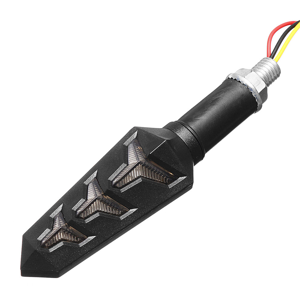 2PCS-12V-Black-Motorcycle-Streamer-Steering-Turn-Signal-Lights-Lamps-Amber-LED-1343686