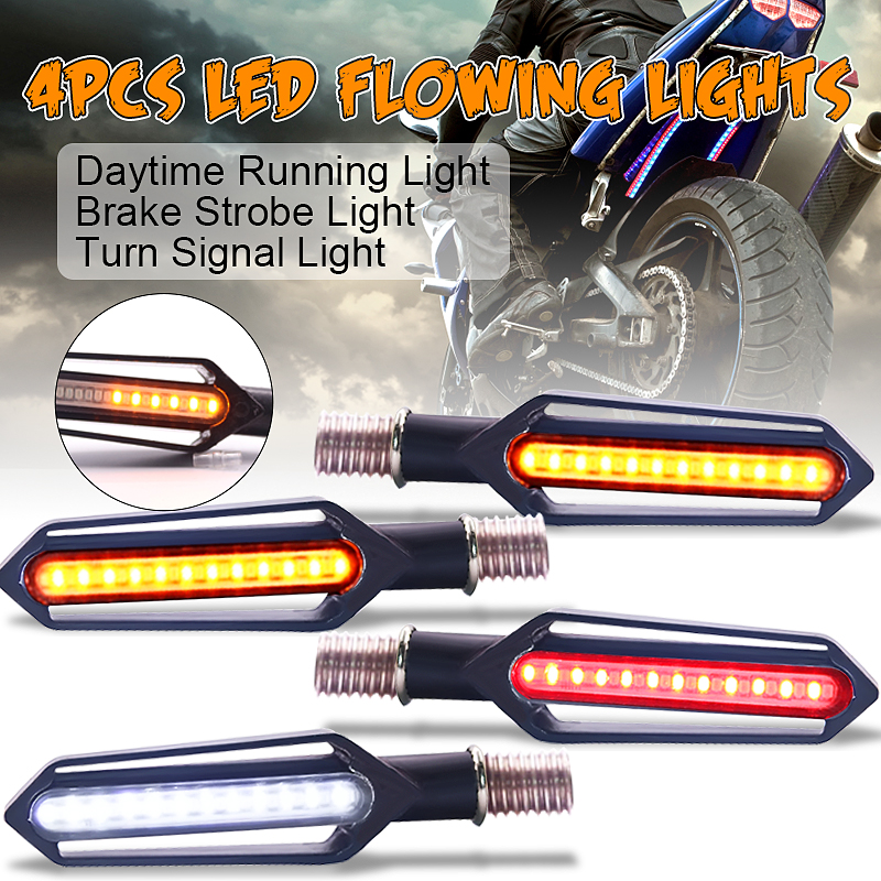 4x-Sequential-Flowing-24-LED-Turn-Signal-Indicator--White-DRL--Red-brake-Lights-1332245