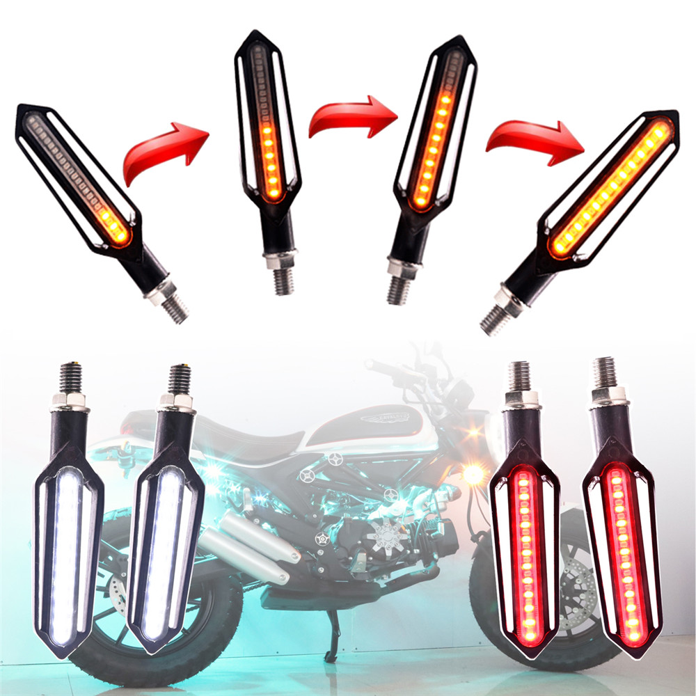 4x-Sequential-Flowing-24-LED-Turn-Signal-Indicator--White-DRL--Red-brake-Lights-1332245