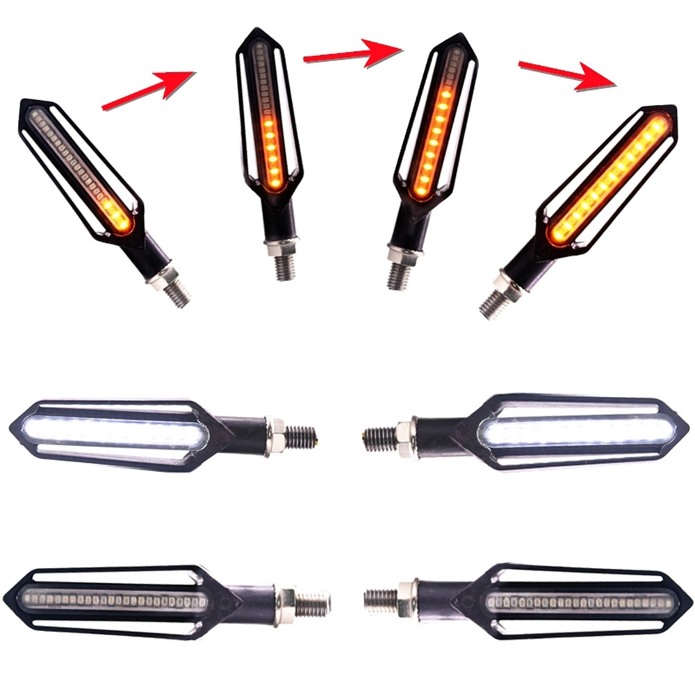 4x-Sequential-Flowing-24-LED-Turn-Signal-Indicator--White-DRL--Red-brake-Lights-1332245