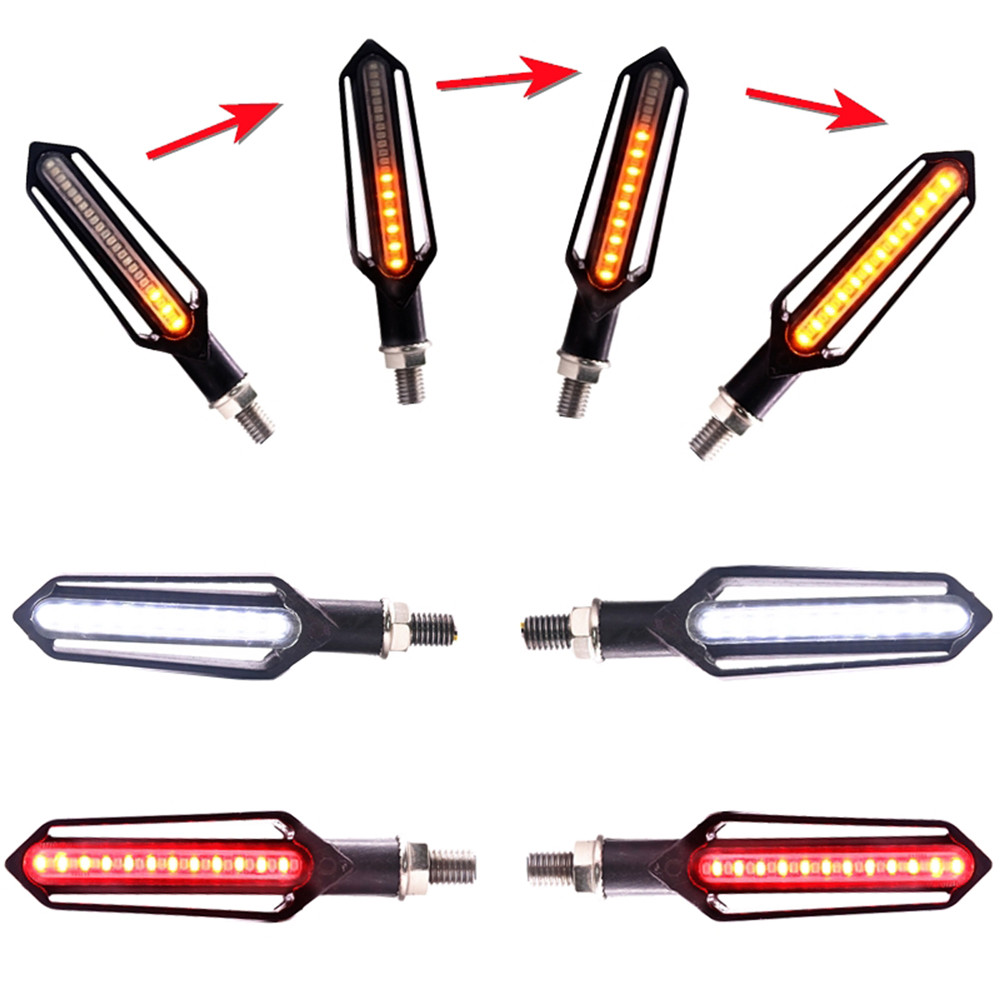 4x-Sequential-Flowing-24-LED-Turn-Signal-Indicator--White-DRL--Red-brake-Lights-1332245