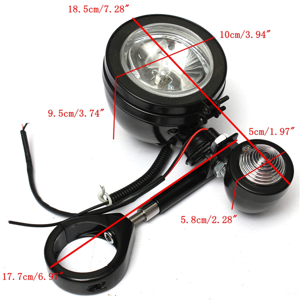 Metal-Shell-Motorcycle-Fog-Light-and-Turn-Signal-49mm-Mount-Bracket-Amber-993226