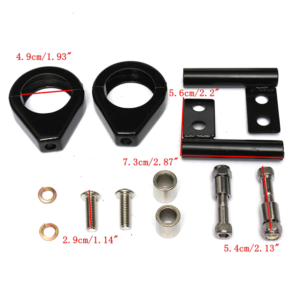 Metal-Shell-Motorcycle-Fog-Light-and-Turn-Signal-49mm-Mount-Bracket-Amber-993226