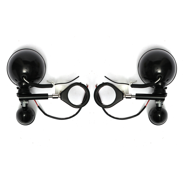 Metal-Shell-Motorcycle-Fog-Light-and-Turn-Signal-49mm-Mount-Bracket-Amber-993226