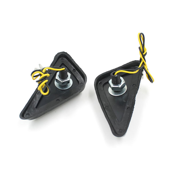 Motorcycle-Motor-Bike-Turn-Signal-Triangular-Steel-Ring-lamp-Amber-934370