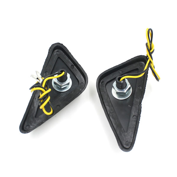 Motorcycle-Motor-Bike-Turn-Signal-Triangular-Steel-Ring-lamp-Amber-934370