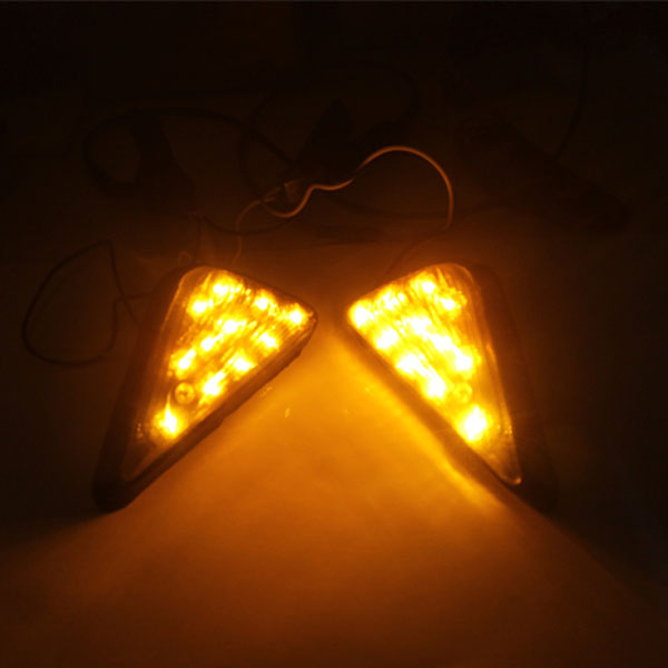 Motorcycle-Motor-Bike-Turn-Signal-Triangular-Steel-Ring-lamp-Amber-934370