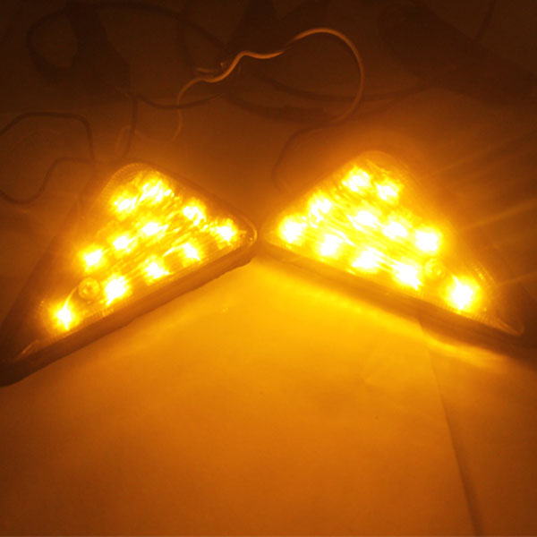 Motorcycle-Motor-Bike-Turn-Signal-Triangular-Steel-Ring-lamp-Amber-934370