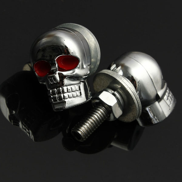 Motorcycle-Quad-ATV-Turn-Signal-Rear-Brake-Tail-Light-Chrome-Skull-922576