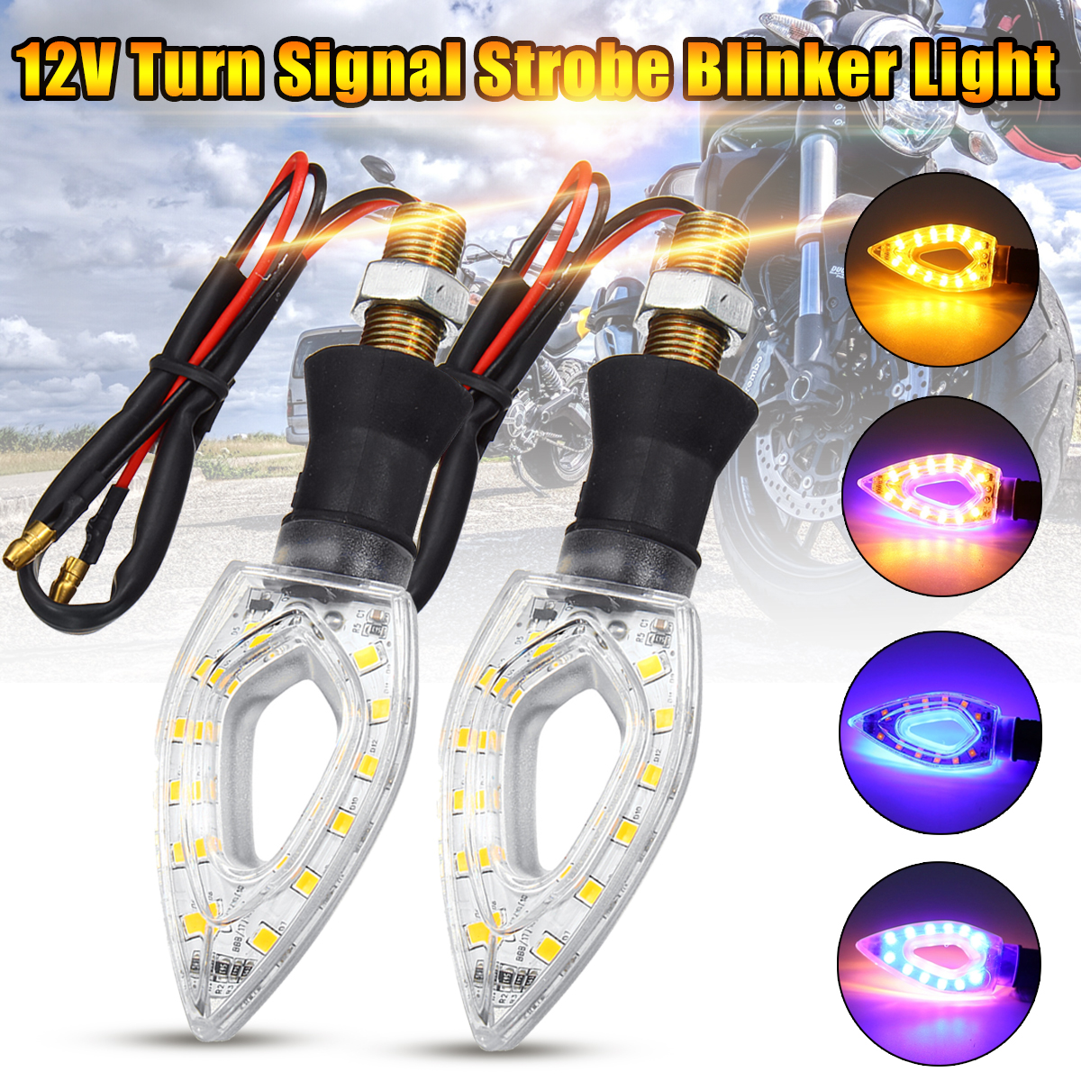 Pair-12V-Motorcycle-LED-Turn-Signal-Indicator-Lights-Strobe-Flash-Blinker-Amber-Blue-Lamp-Universal-1488337
