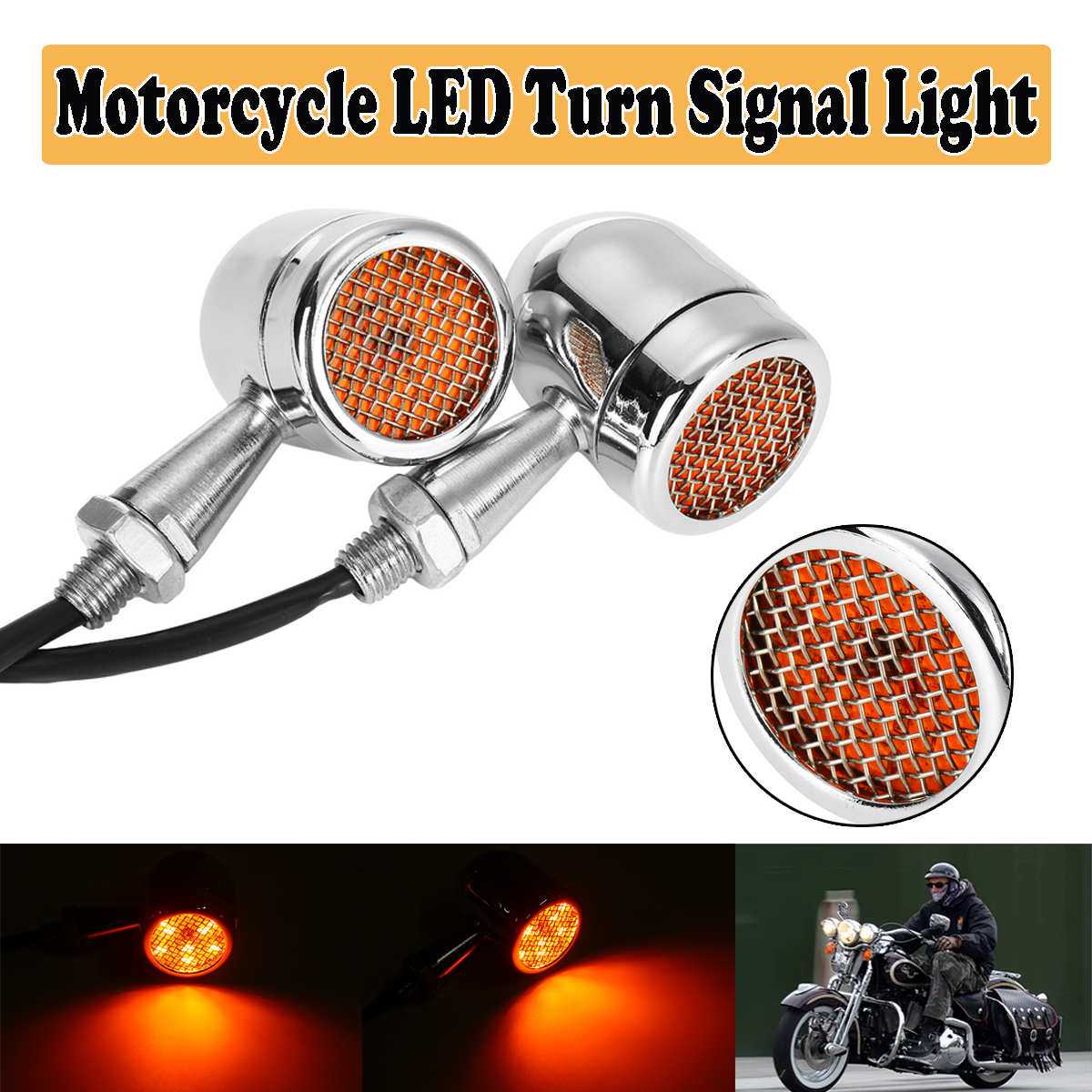 Pair-Chrome-Motorcycle-Grill-Bullet-LED-Turn-Signal-Lights-Indicator-Lamps-1722978