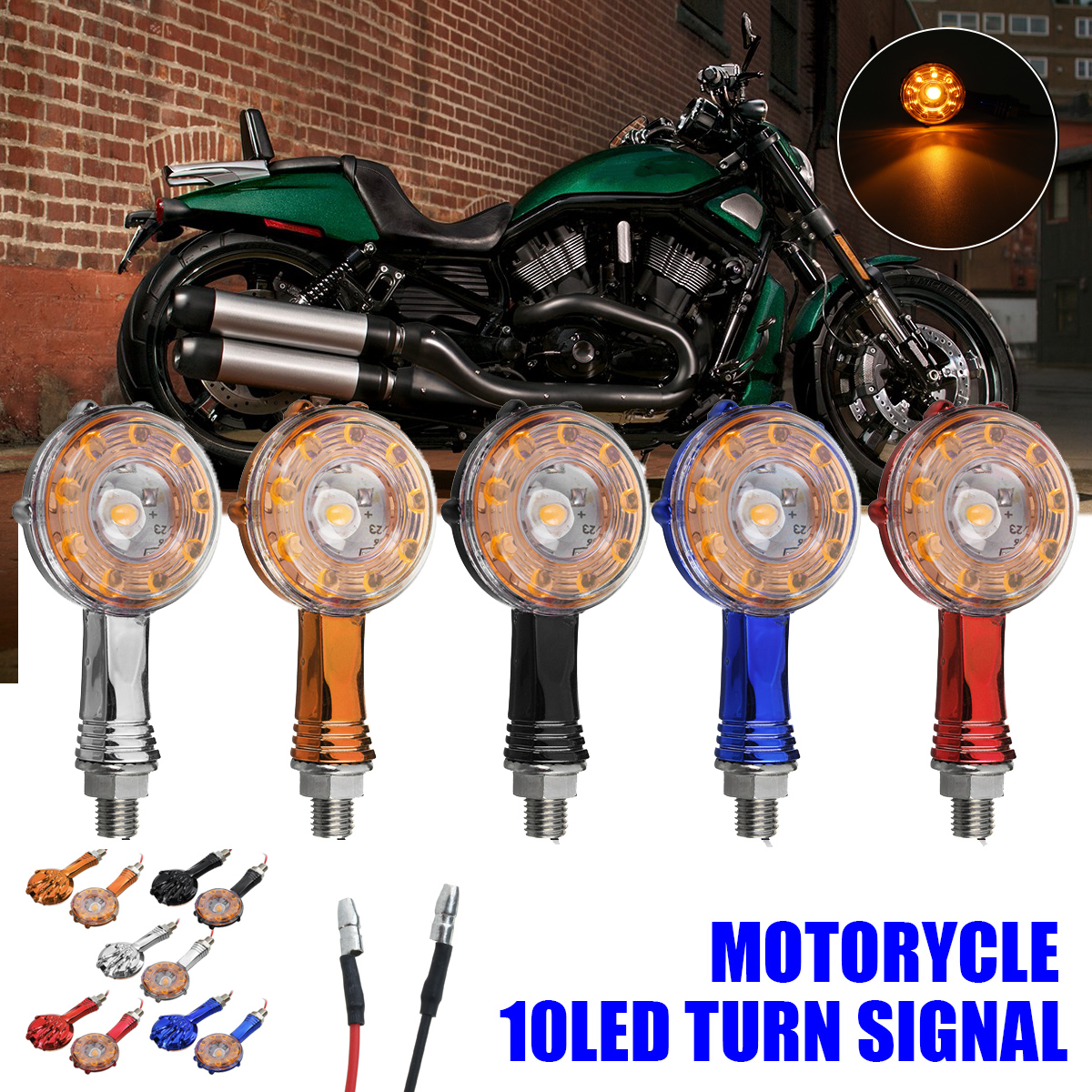 Pair-Chrome-Skull-Skeleton-LED-Turn-Signal-Indicator-Light-For-Davidson-1768739