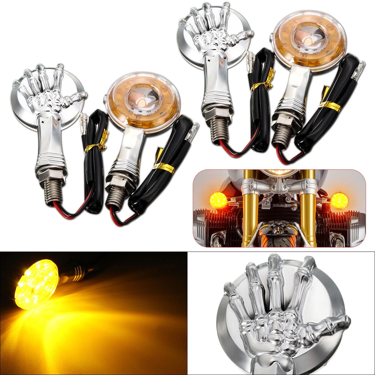 Pair-Chrome-Skull-Skeleton-LED-Turn-Signal-Indicator-Light-For-Davidson-1768739