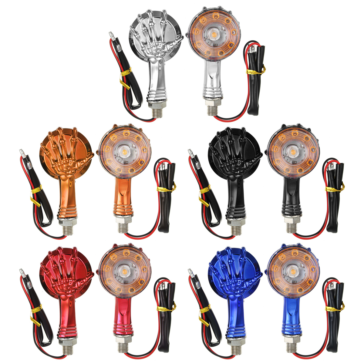 Pair-Chrome-Skull-Skeleton-LED-Turn-Signal-Indicator-Light-For-Davidson-1768739