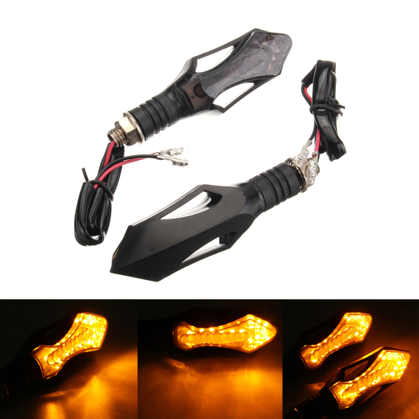 Pair-Of-12V-Motorcycle-LED-Turn-Signal-Blinker-Yellow-Light-8mm-Mounting-1224036