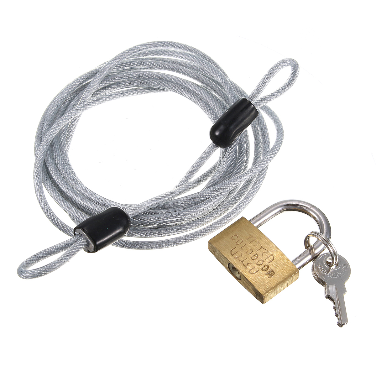 2-Meters-Auto-Cover-Security-Steel-Cable--Brass-Lock-Kit-Set-w-2-Keys-1634484