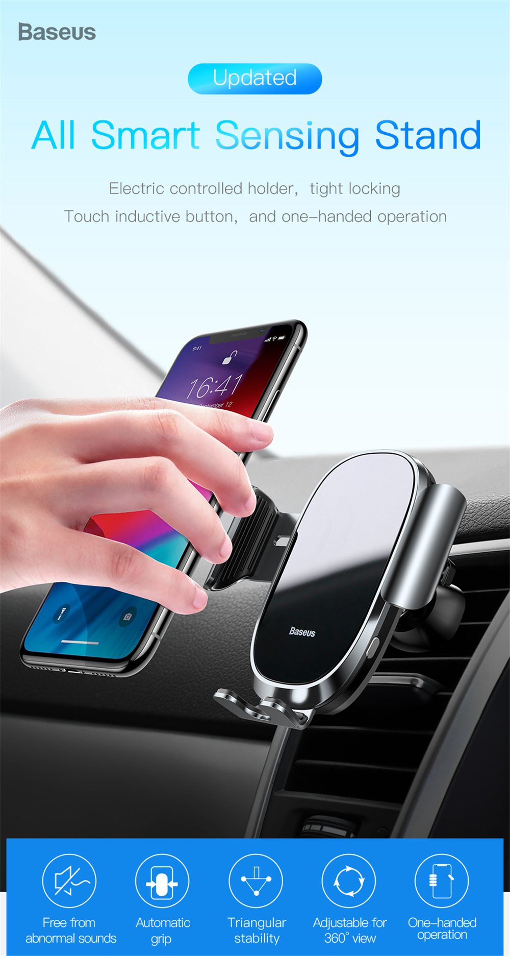 Baseus-Car-Phone-Holder-Intelligent-Sensing-for-iPhone-XS-Max-Gravity-Auto-Lock-Air-Vent-Mount-1371468