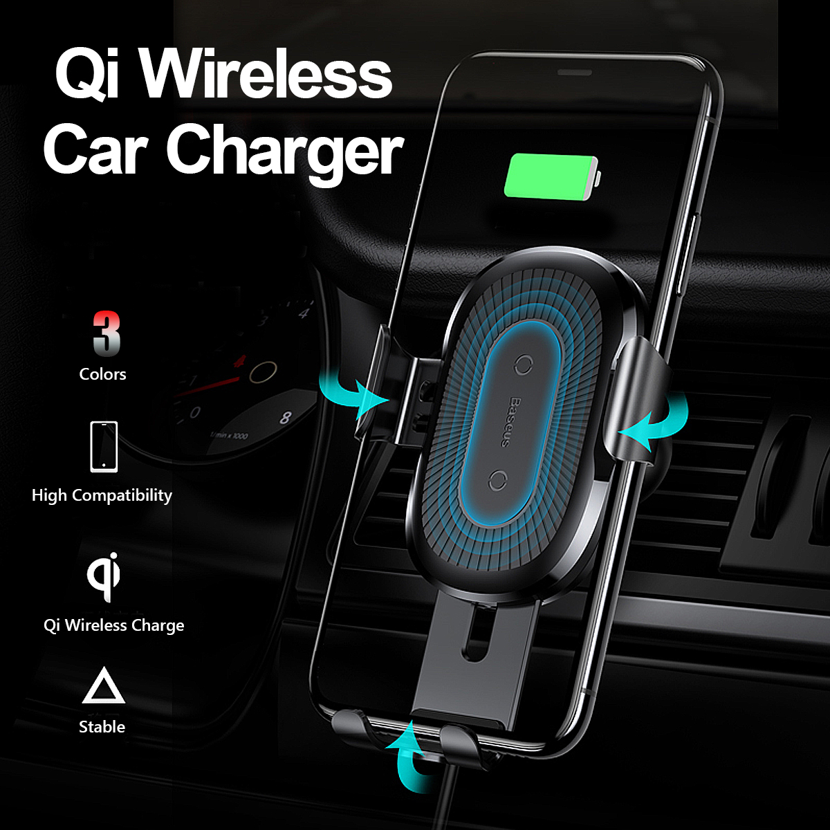 Baseus-Qi-Wireless-Fast-Car-Charger-Phone-Holder-Mount-For-iPhone-8-X-Samsung-S8-S7-S6-1622783