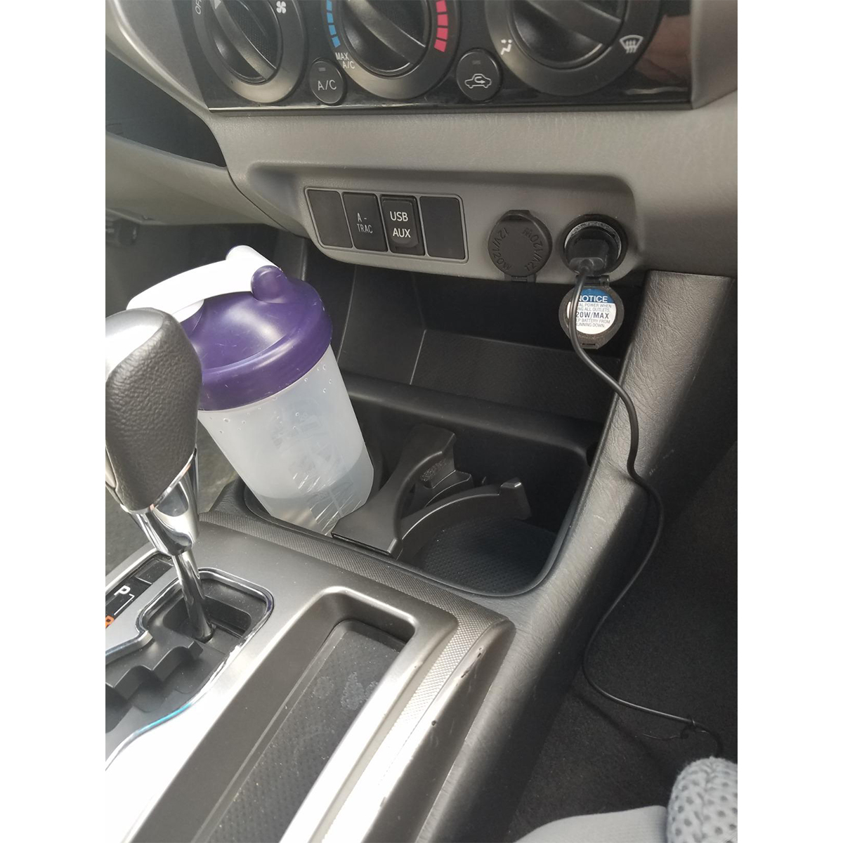 Black-Center-Console-Cup-Holder-Insert-Divider-For-Toyota-Tacoma-2005-2015-New-1662904