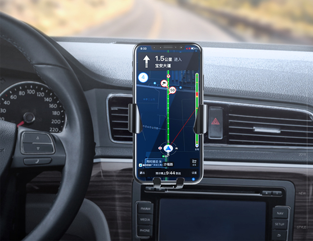 Buckle-Type-Gravity-Linkage-Car-Air-Vent-Phone-Holder-360deg-Rotation-Stand-Universal-for-Iphone-X-1327392