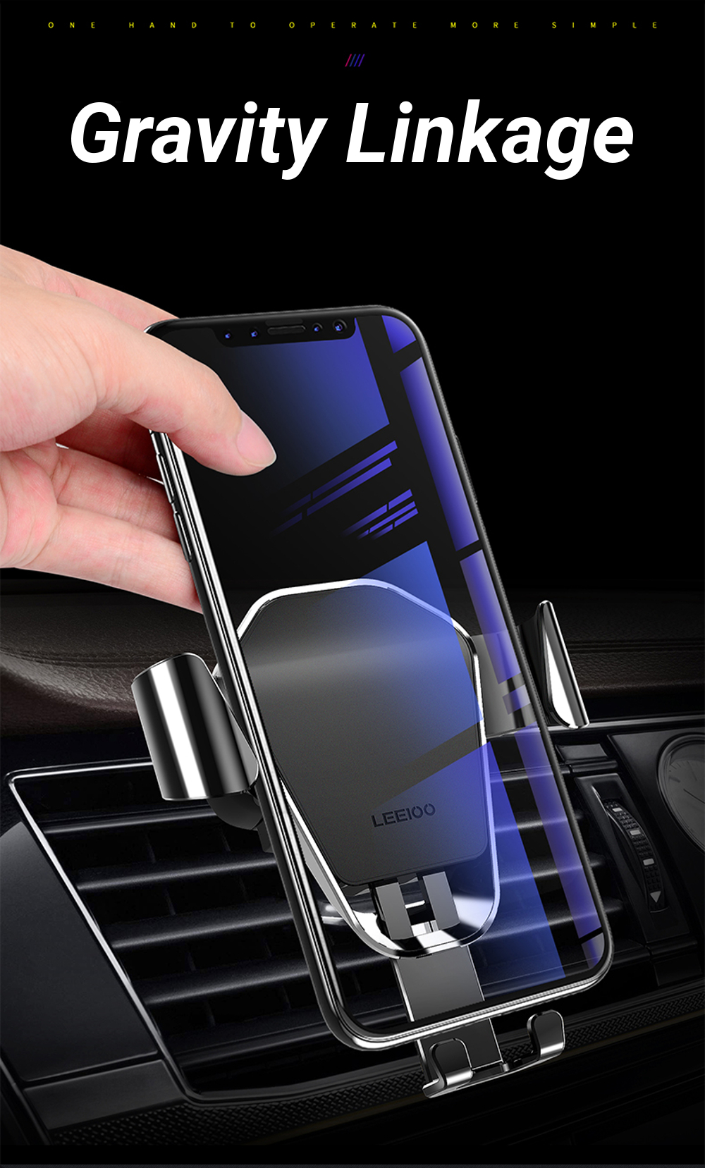 Buckle-Type-Gravity-Linkage-Car-Air-Vent-Phone-Holder-360deg-Rotation-Stand-Universal-for-Iphone-X-1327392