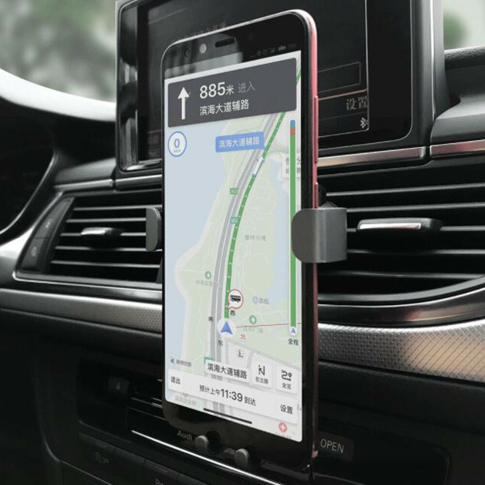 COOWOO Car Phone Holder Gravity Linkage Metal Air Vent Mount for iPhone XS Max