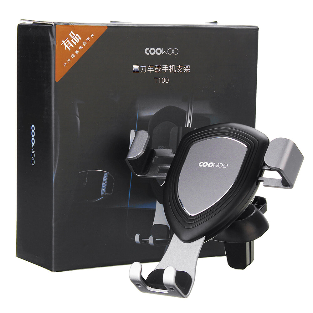 COOWOO Car Phone Holder Gravity Linkage Metal Air Vent Mount for iPhone XS Max