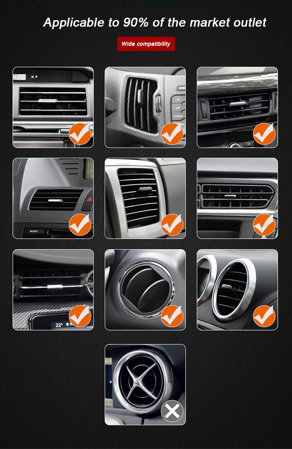Car-Gravity-Air-Vent-Phone-Holder-360deg-Rotatable-Buckle-Mount-Stand-Universal-for-iPhone-X-1347850