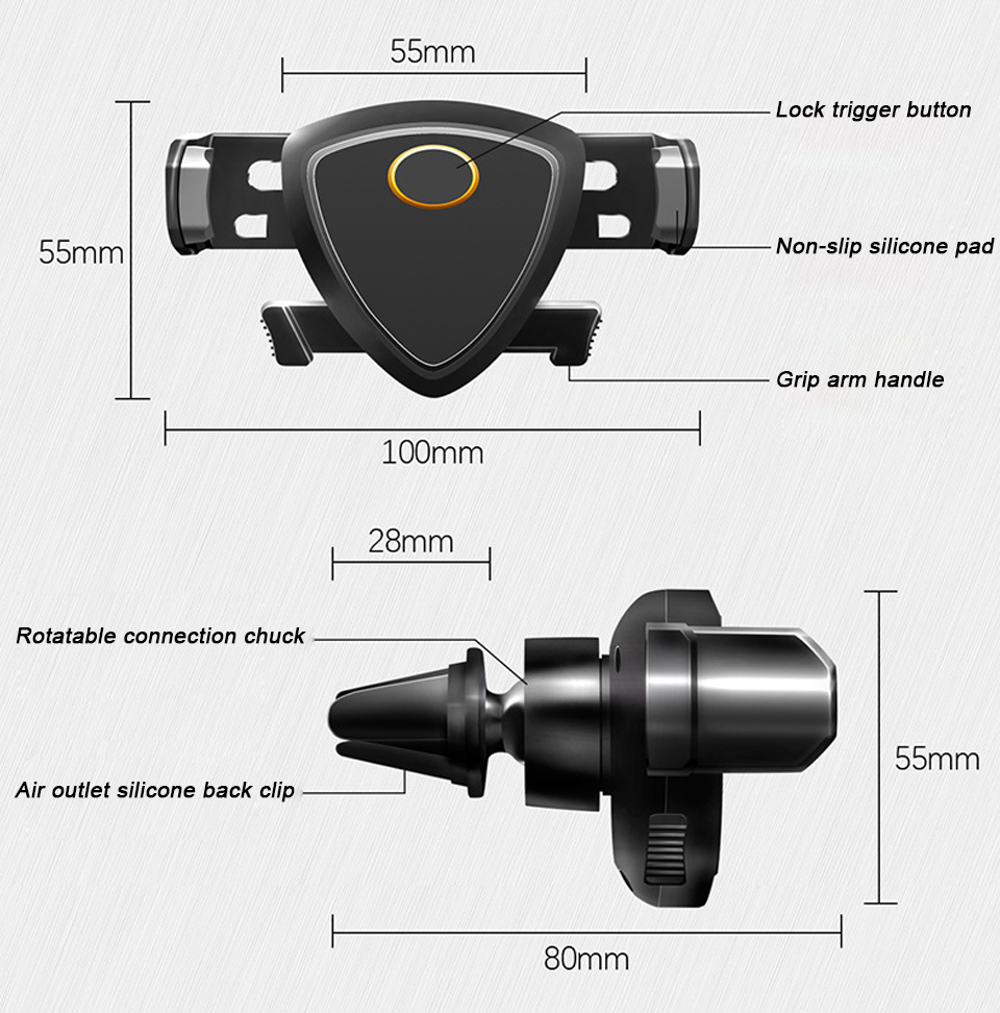 Car-Gravity-Air-Vent-Phone-Holder-360deg-Rotatable-Buckle-Mount-Stand-Universal-for-iPhone-X-1347850