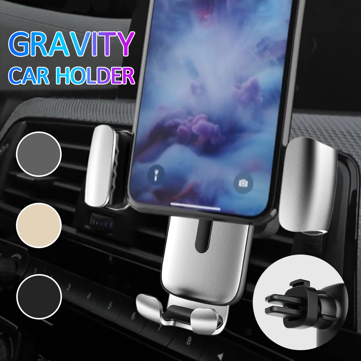 Car-Gravity-Air-Vent-Phone-Holder-360deg-Rotation-Metal-Bracket-Universal-for-iPhone-XS-XR-X-1422369