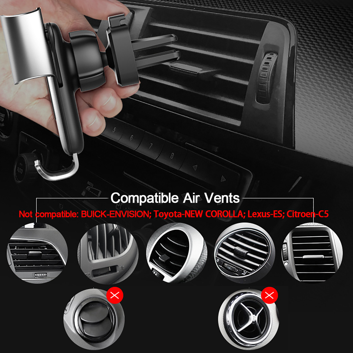 Car-Gravity-Air-Vent-Phone-Holder-360deg-Rotation-Metal-Bracket-Universal-for-iPhone-XS-XR-X-1422369