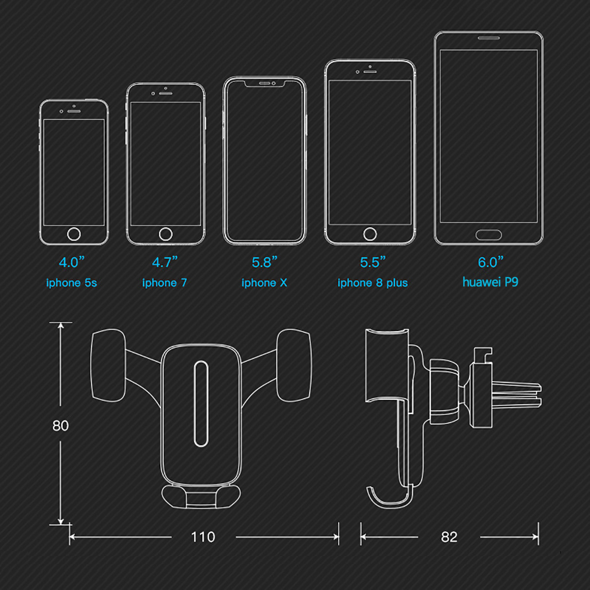 Car-Gravity-Air-Vent-Phone-Holder-360deg-Rotation-Metal-Bracket-Universal-for-iPhone-XS-XR-X-1422369