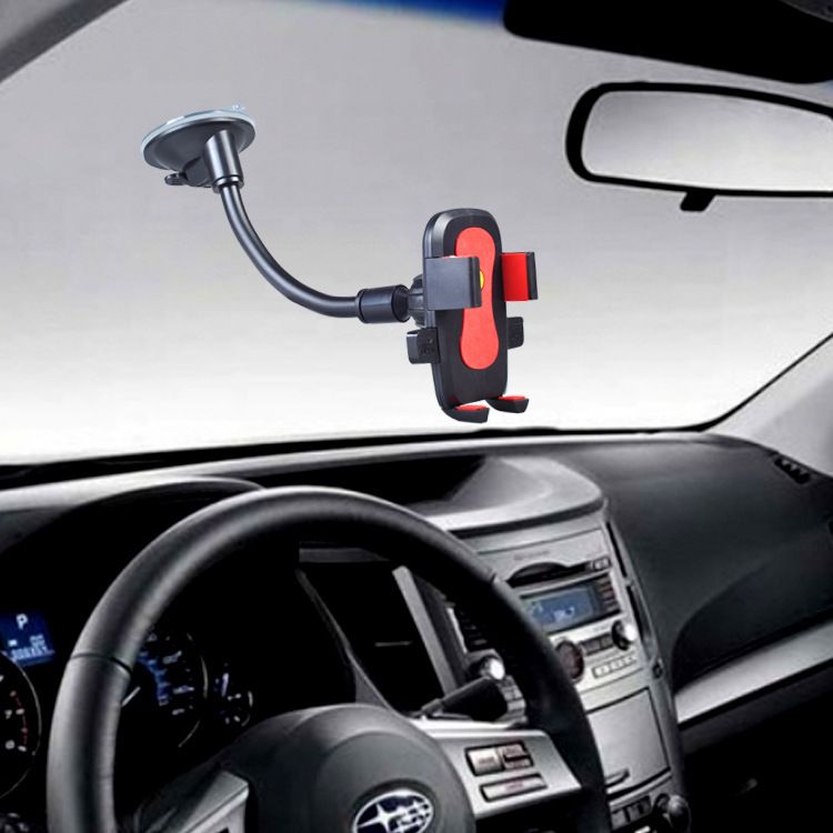 Car-Phone-Holder-Button-Lock-Clip-Long-Arm-Mount-Stand-Support-1137399