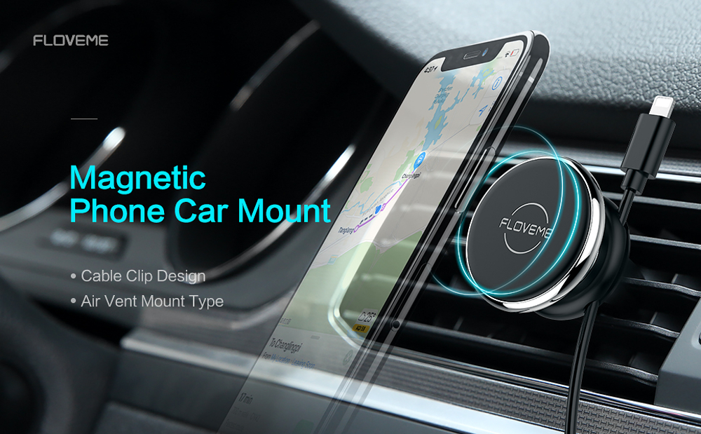 FLOVEME-Cable-Clip-Car-Air-Vent-Magnetic-Phone-Holder-Aluminium-Alloy-Mount-Stand-for-iPhone-XS-1354100