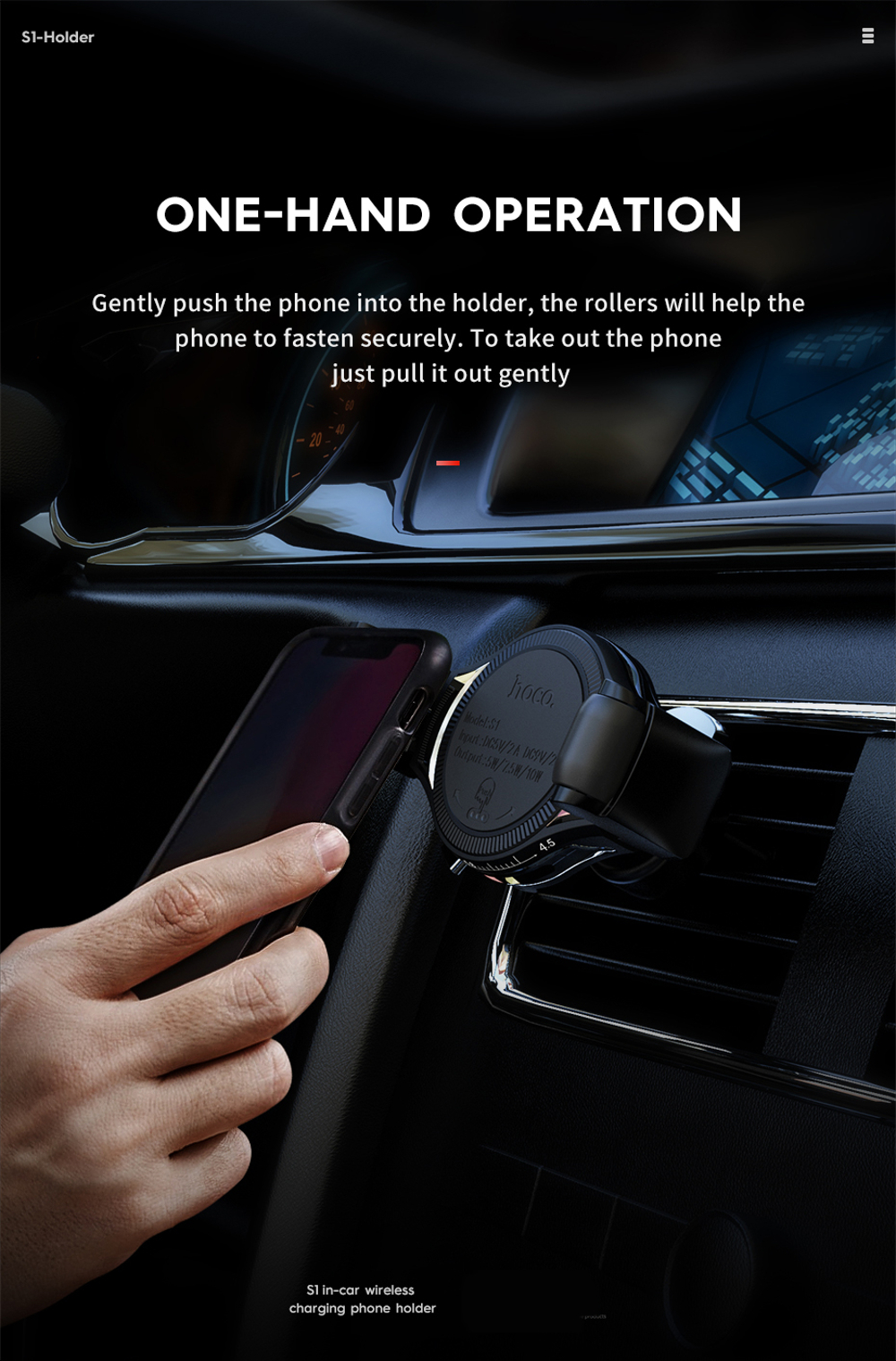 HOCO-QI-10W-Scrolling-Design-Car-Wireless-Fast-Charger-Air-Vent-Phone-Holder-Bracket-for-iPhone-XS-1384832