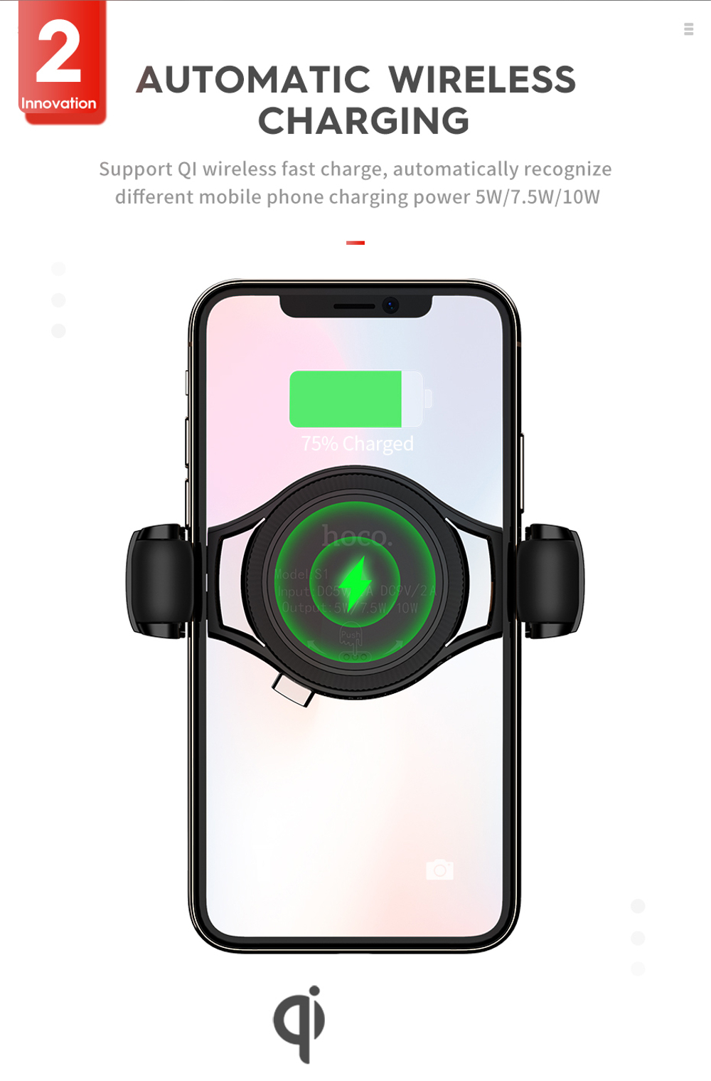 HOCO-QI-10W-Scrolling-Design-Car-Wireless-Fast-Charger-Air-Vent-Phone-Holder-Bracket-for-iPhone-XS-1384832