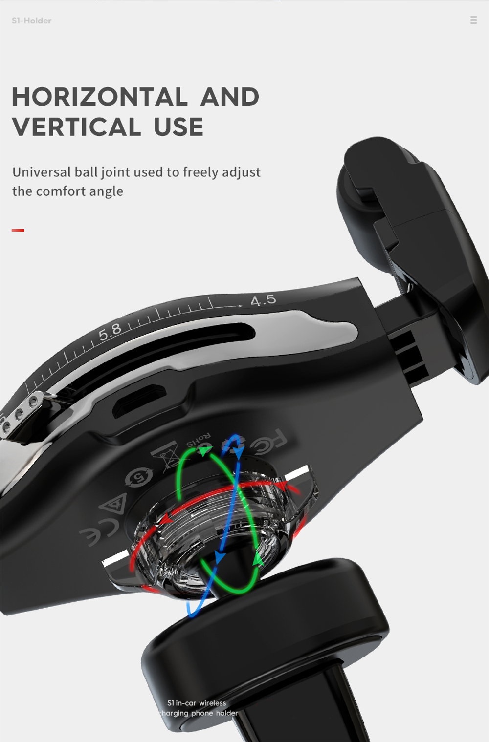 HOCO-QI-10W-Scrolling-Design-Car-Wireless-Fast-Charger-Air-Vent-Phone-Holder-Bracket-for-iPhone-XS-1384832