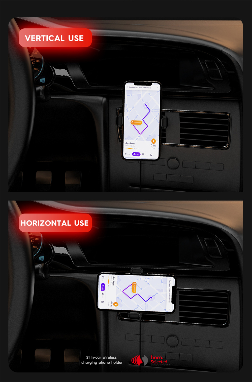 HOCO-QI-10W-Scrolling-Design-Car-Wireless-Fast-Charger-Air-Vent-Phone-Holder-Bracket-for-iPhone-XS-1384832